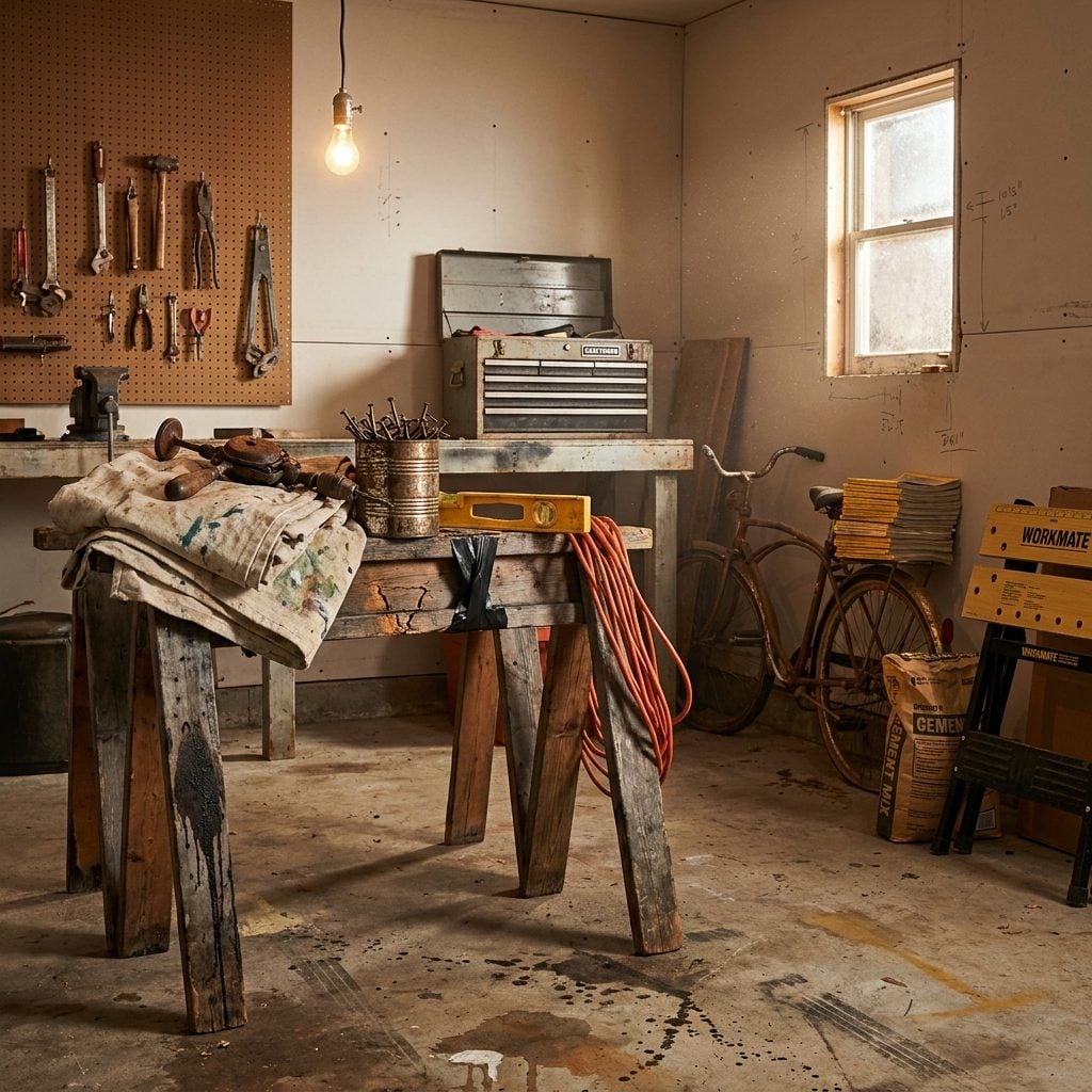 The Sawhorse That Never Left (And Became a De Facto Shelf)