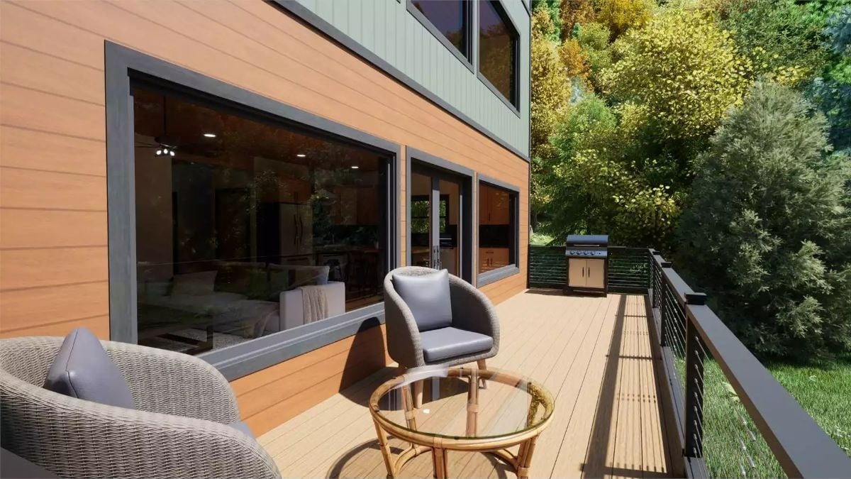 Deck Life Gets Serious When a Grill Station and Lush Tree Cover Are Both Part of the Deal