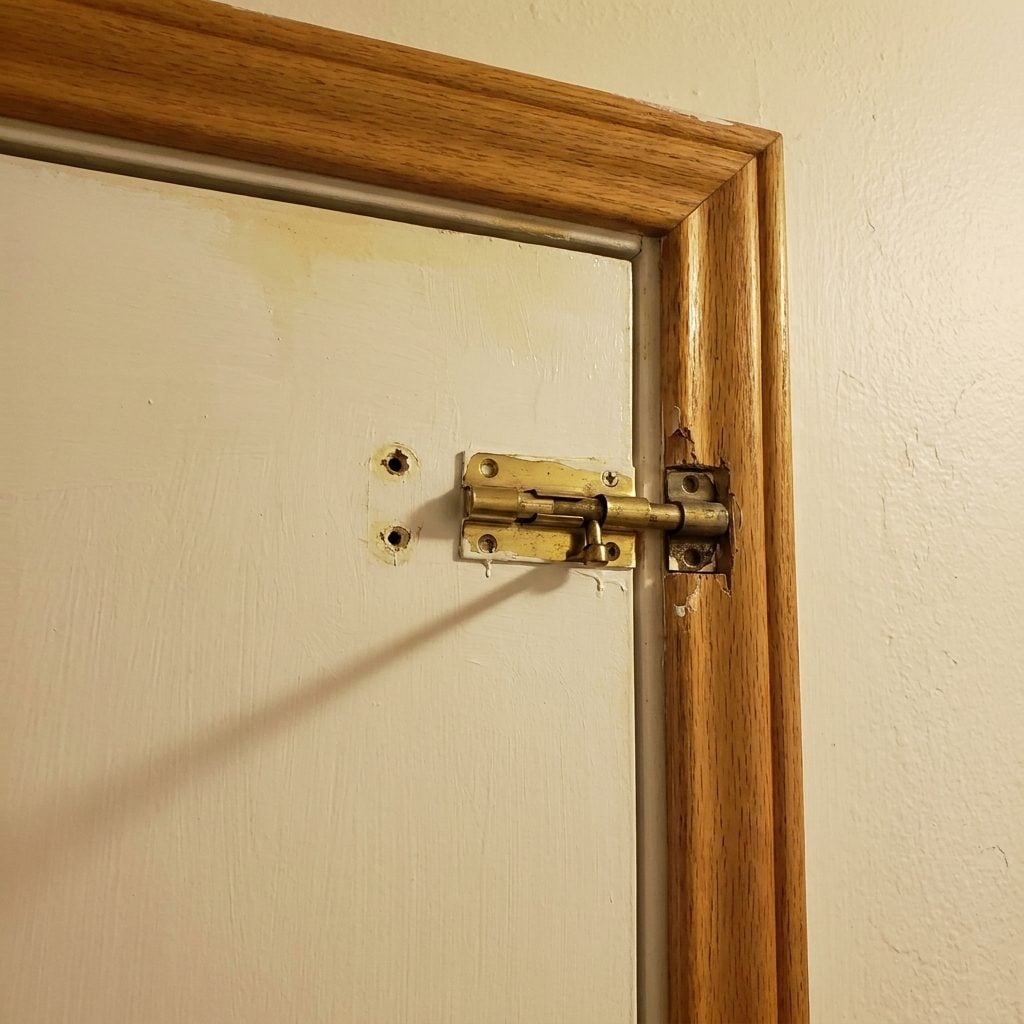 The Sliding Bolt Lock at the Top of the Door Your Parents Installed After the News Got Scary