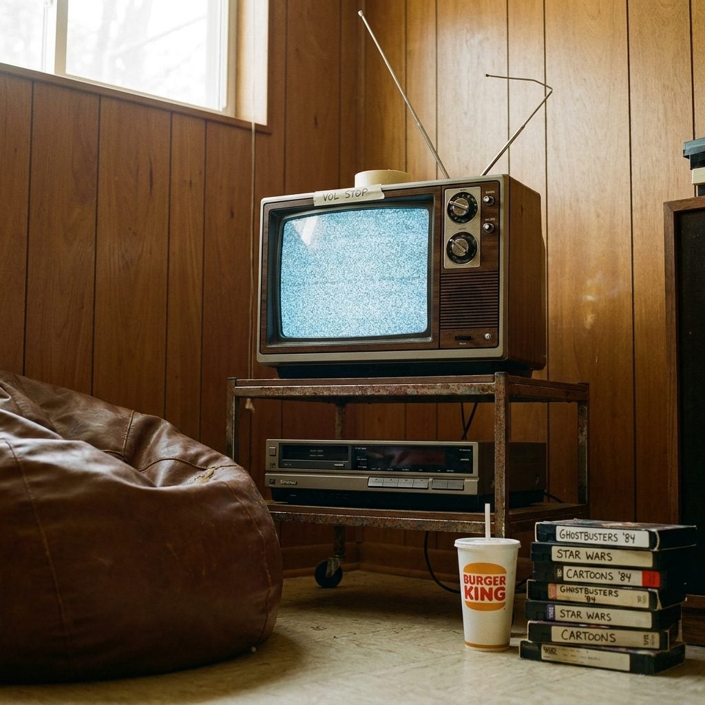 The Small Color TV on a Rolling Stand That Got Three Channels If You Aimed the Antenna Right