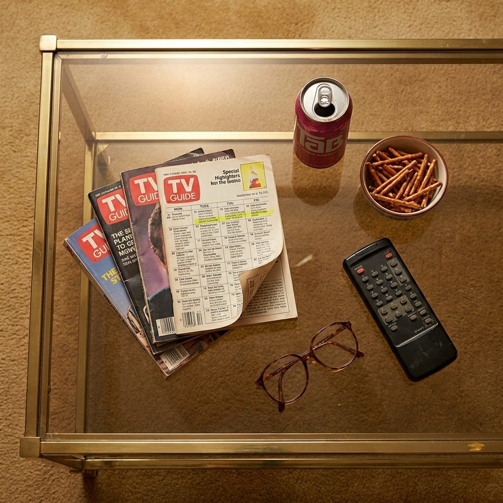 The Stack of TV Guides on the Coffee Table, Dog-Eared to Friday Night's Lineup