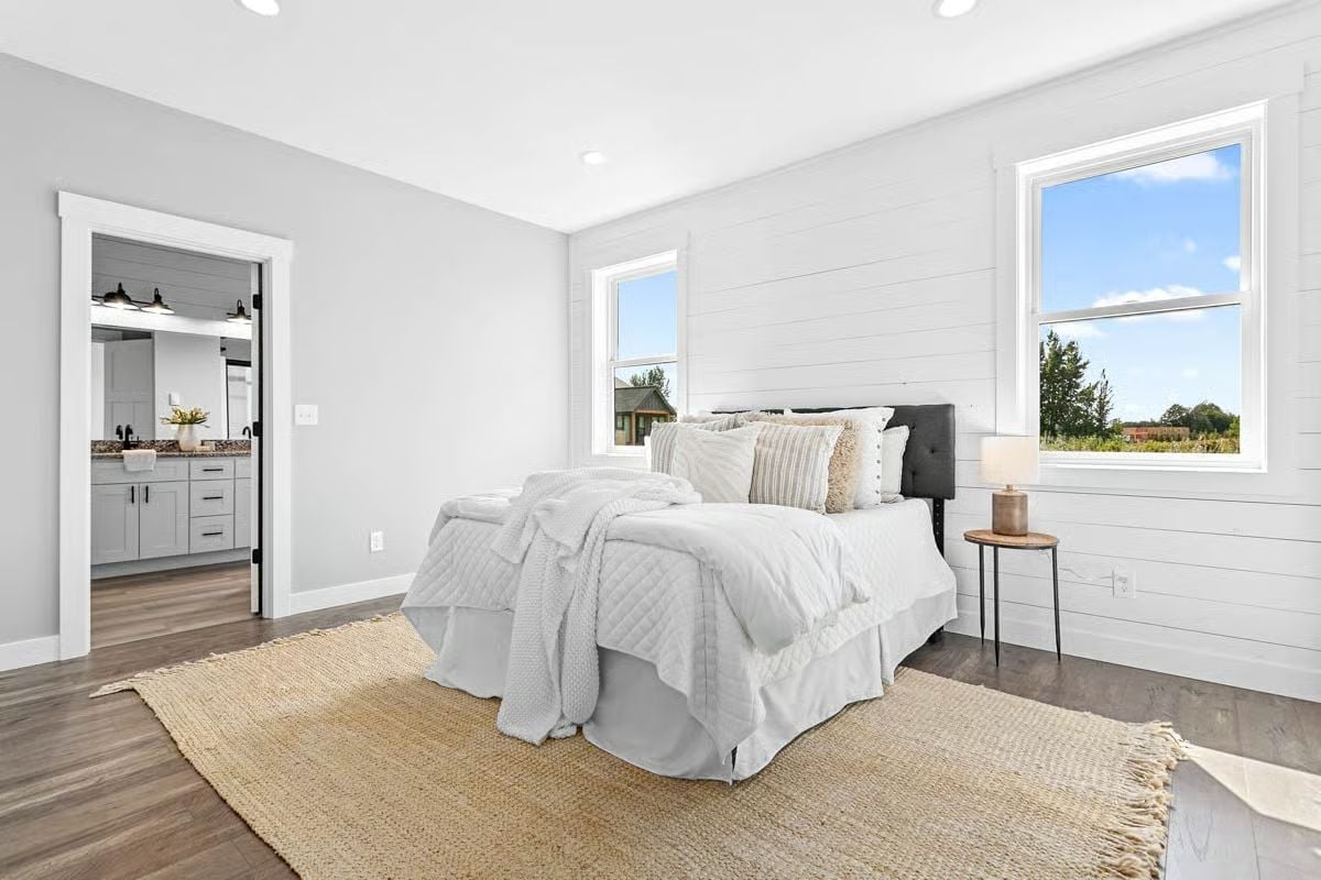 Shiplap Headboard Wall and Two Windows That Do the Heavy Lifting