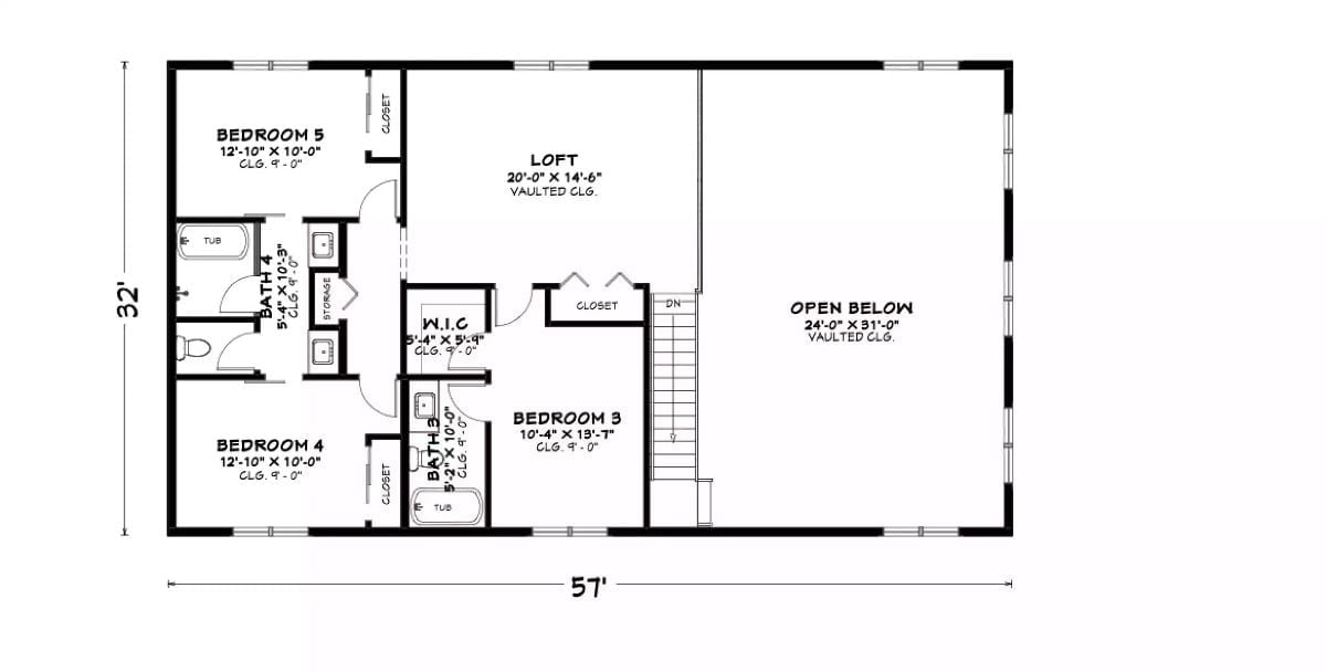 Floor Plan 2 - Sycamore Way 5-Bedroom Barndominium with Vaulted Loft Designed for Families Who Believe in Big Tables, Long Dinners, and Loud Laughter