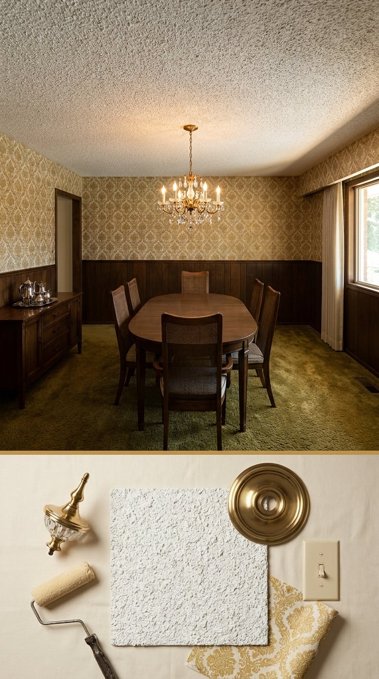 The Popcorn Ceiling That Watched Over Every Formal Dinner