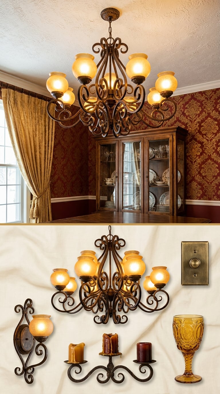 The Wrought-Iron 'Mediterranean' Chandelier That Skipped Crystal Entirely