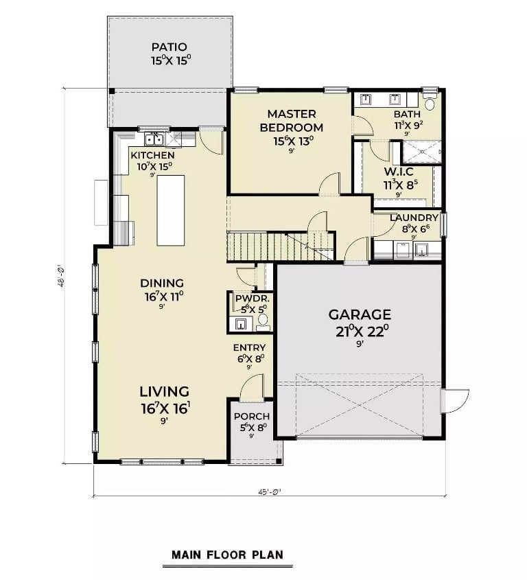 Floor Plan - Upham 4-Bedroom Modern with Bonus Room Designed for Families with Teenagers Who Need Their Own Wing