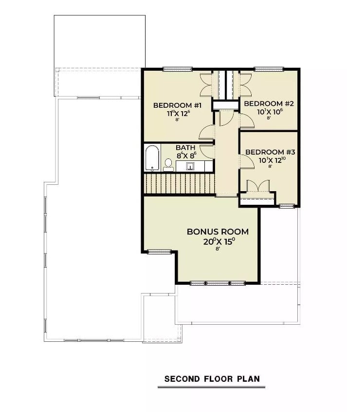 Floor Plan 2 - Upham 4-Bedroom Modern with Bonus Room Designed for Families with Teenagers Who Need Their Own Wing