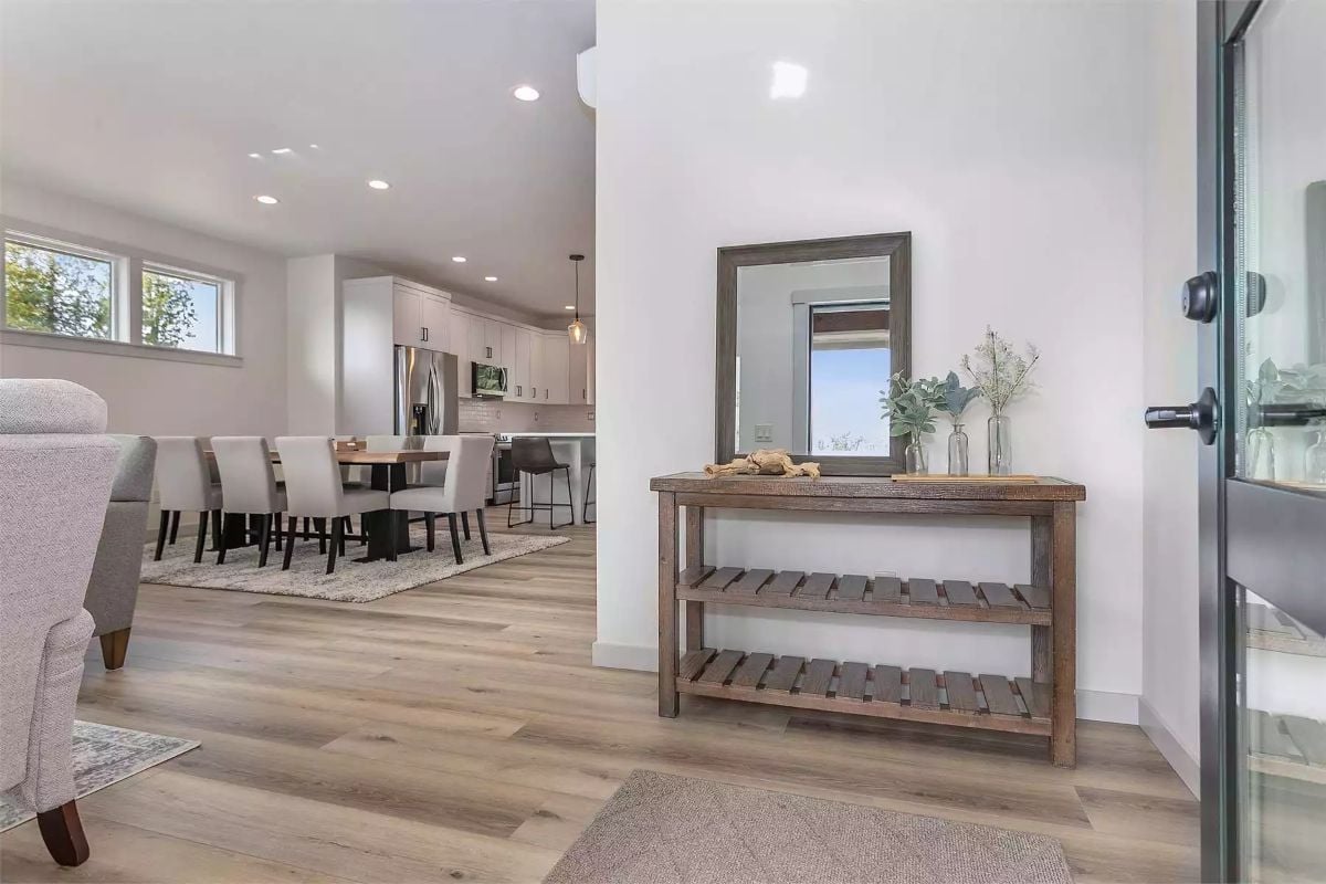 Reclaimed Wood Entry Console Sets the Tone Before You're Even Inside