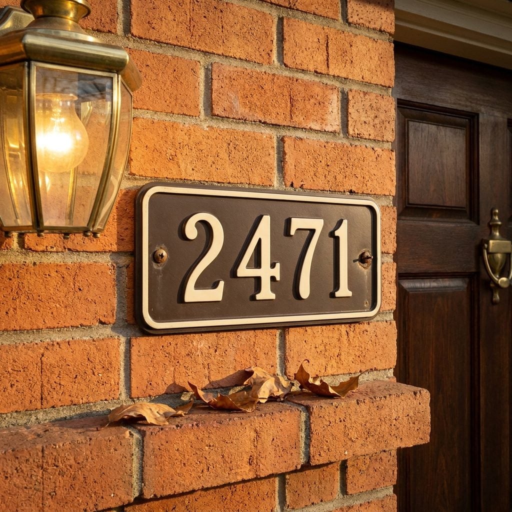 The Vinyl House Number Plaque From the Hardware Store in a Font That Screamed 1983