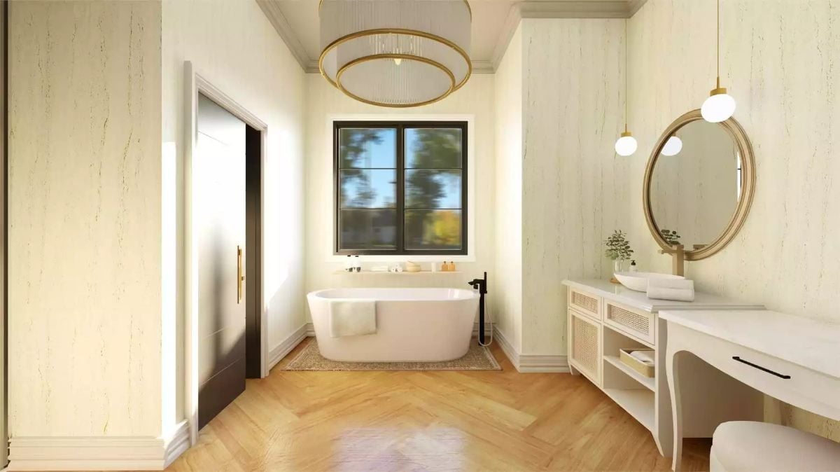Freestanding Tub by the Window Is the Whole Argument for This Bathroom