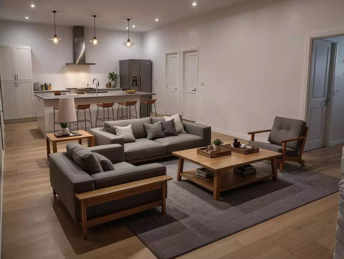 Open-Plan Living Where the Kitchen Doesn't Fight for Attention