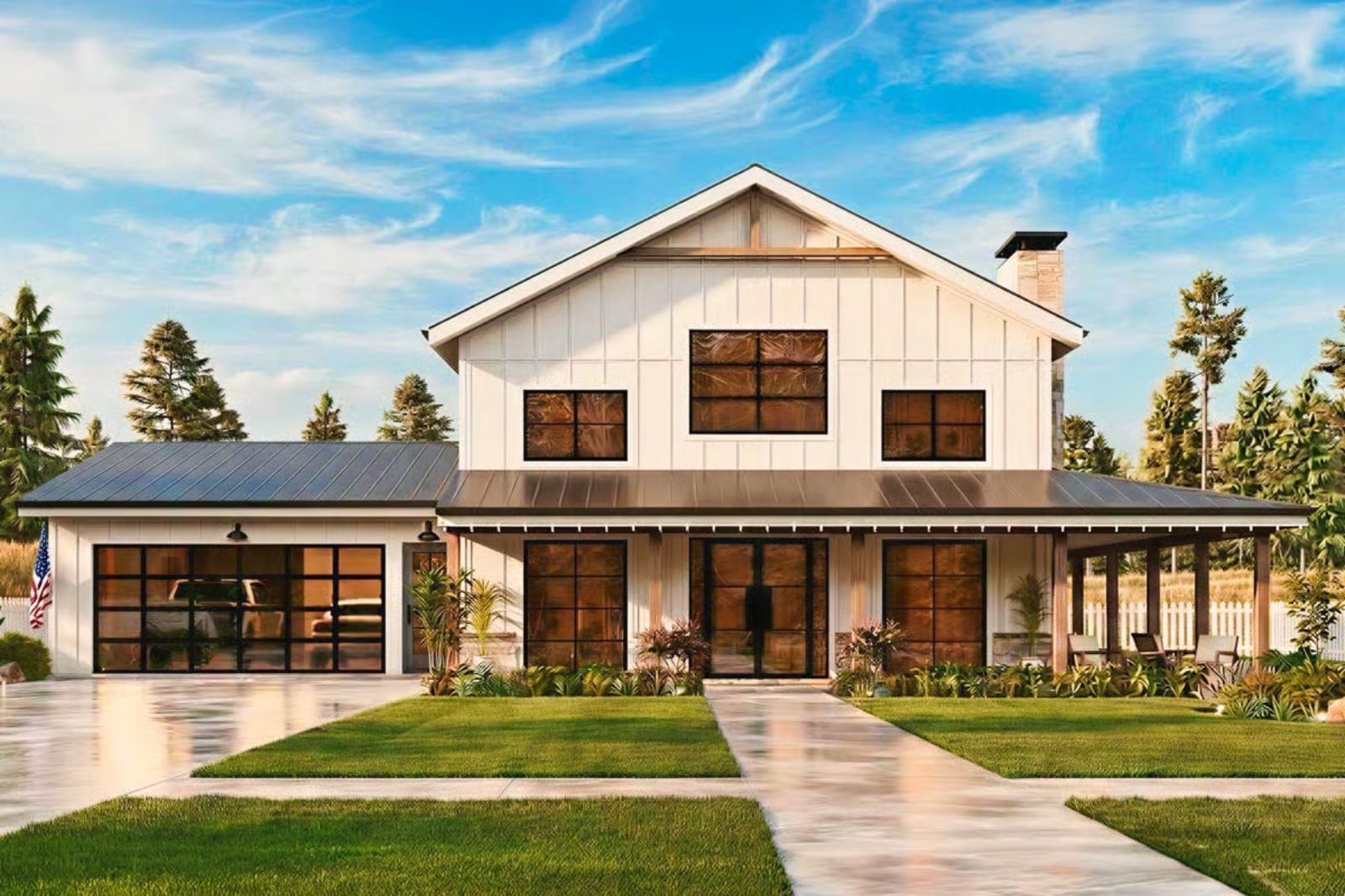 Wrenhollow 3-Bedroom Modern Farmhouse Barndominium with Wraparound Porch Designed for Self-Made Homeowners Finally Building What They Always Wanted (Floor Plan)