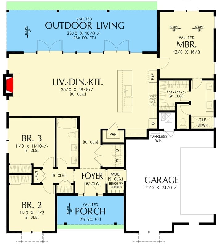 Floor Plan - Wrenhollow 3-Bedroom Modern Farmhouse with Vaulted Outdoor Living Designed for Couples Who Want a Forever Home That Actually Earns the Name