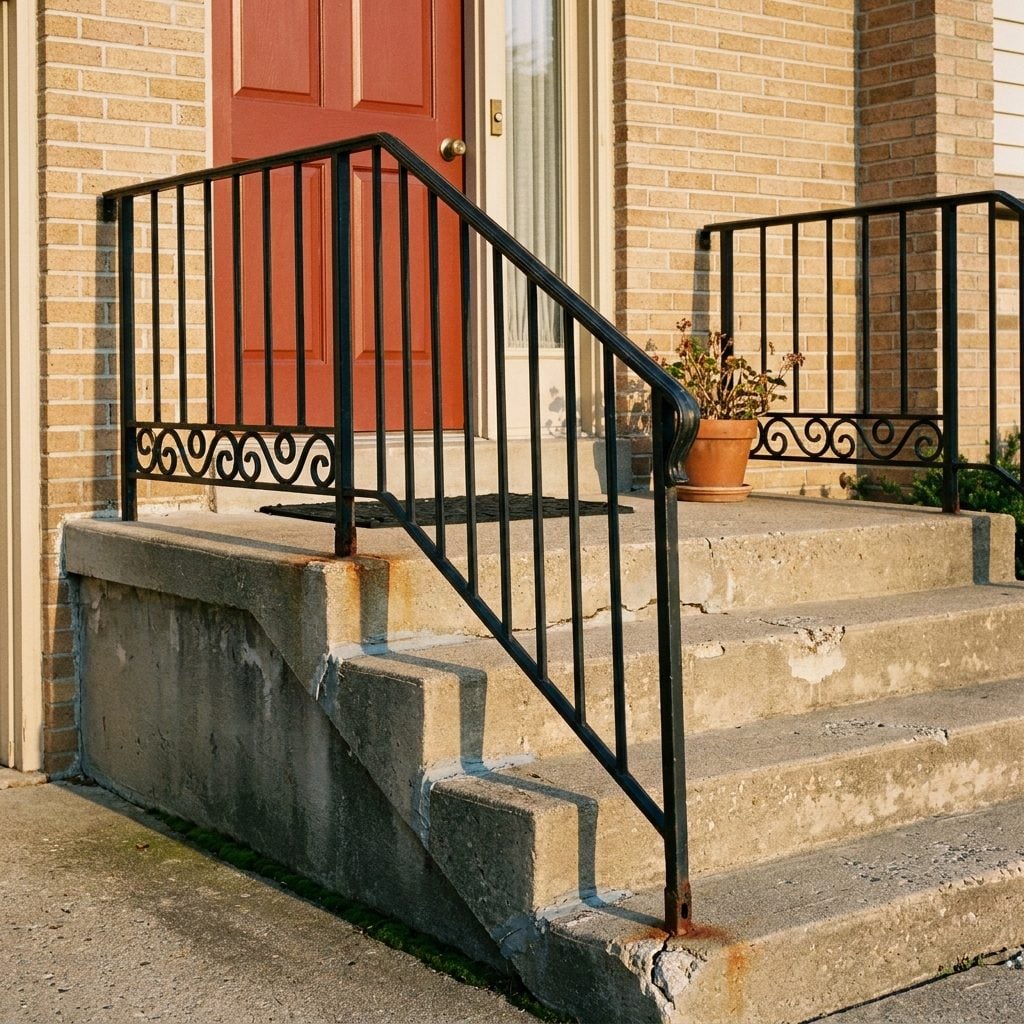 The Wrought Iron Railing With the Scrollwork That Wobbled on the Third Post