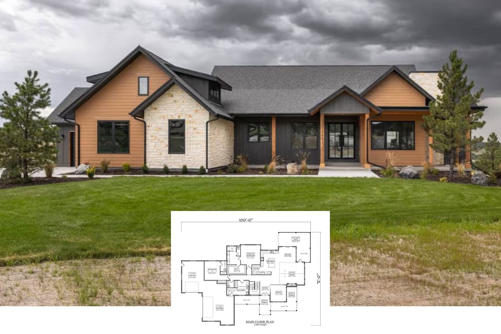 Stormridge 4-Bedroom Craftsman Ranch House Plan with Walkout Recreation Room (2,468 Sq. Ft. Floor Plan)