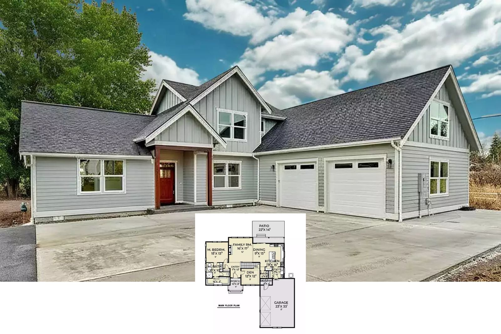 Birdwood 3-Bedroom Country House Plan with Bonus Room (2,495 Sq. Ft. Floor Plan)