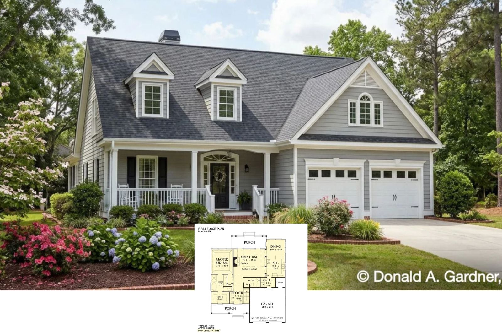 The Courtney 3-Bedroom Cottage House Plan with Balcony (1,859 Sq. Ft. Floor Plan)