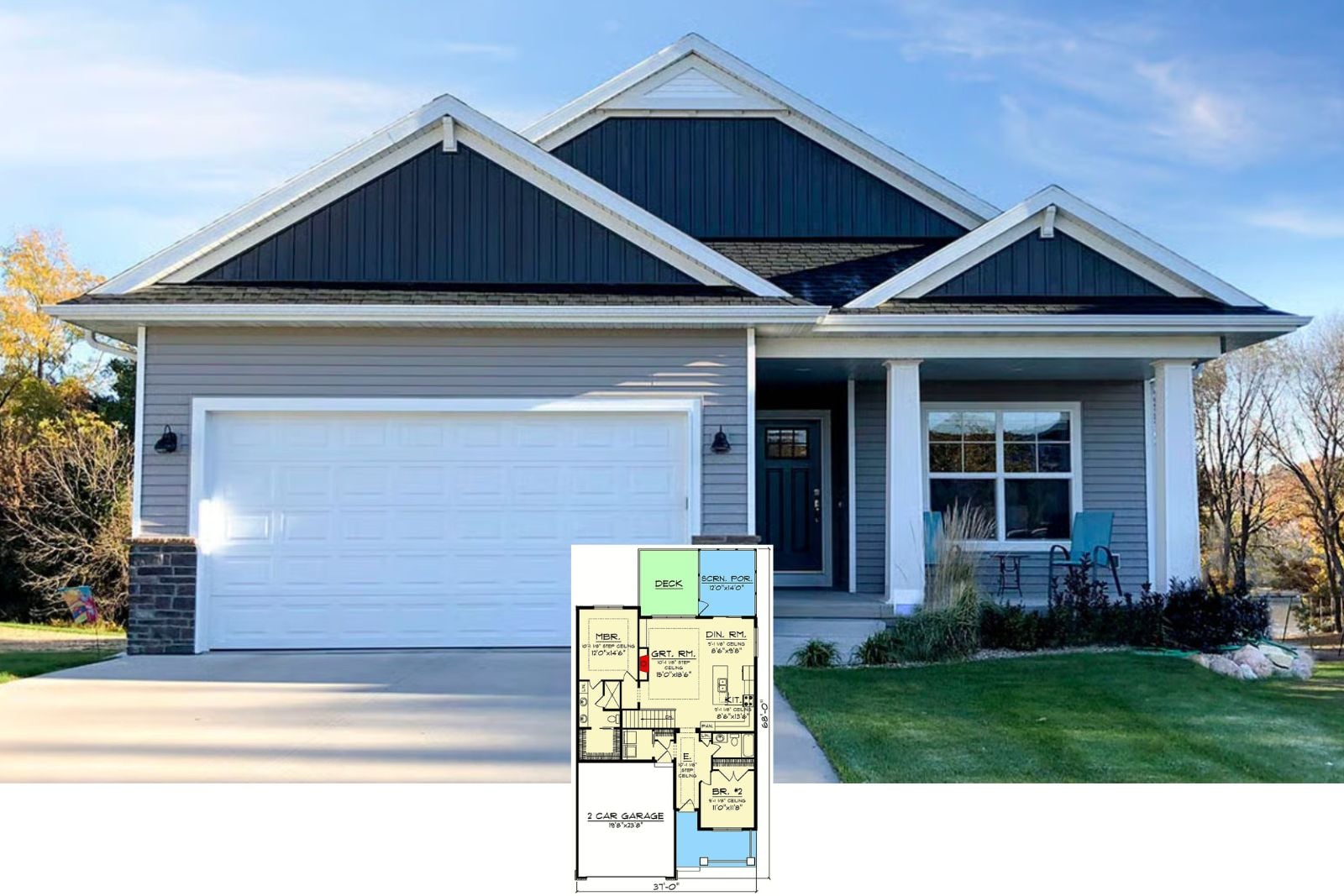 The Graypeak 3-Bedroom Craftsman House Plan with Walkout Basement (2,165 Sq. Ft. Floor Plan)