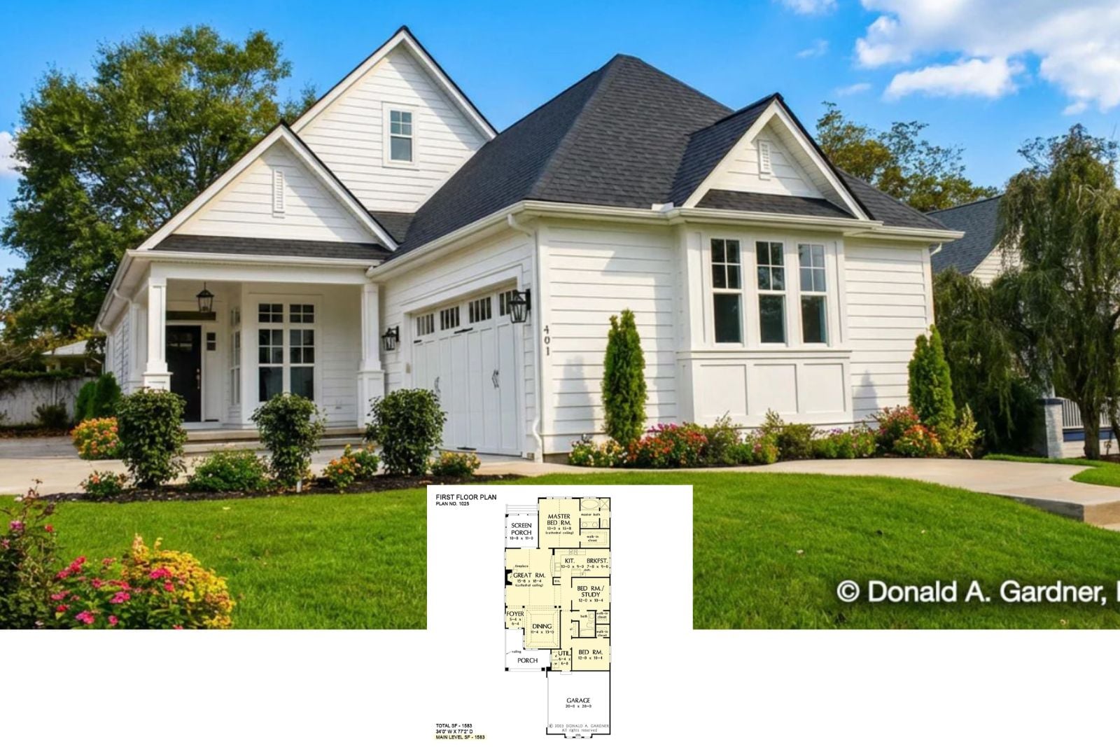 Explore The Currier 3-Bedroom Craftsman House Plan with Screened Porch (1,583  Sq. Ft. Floor Plan)