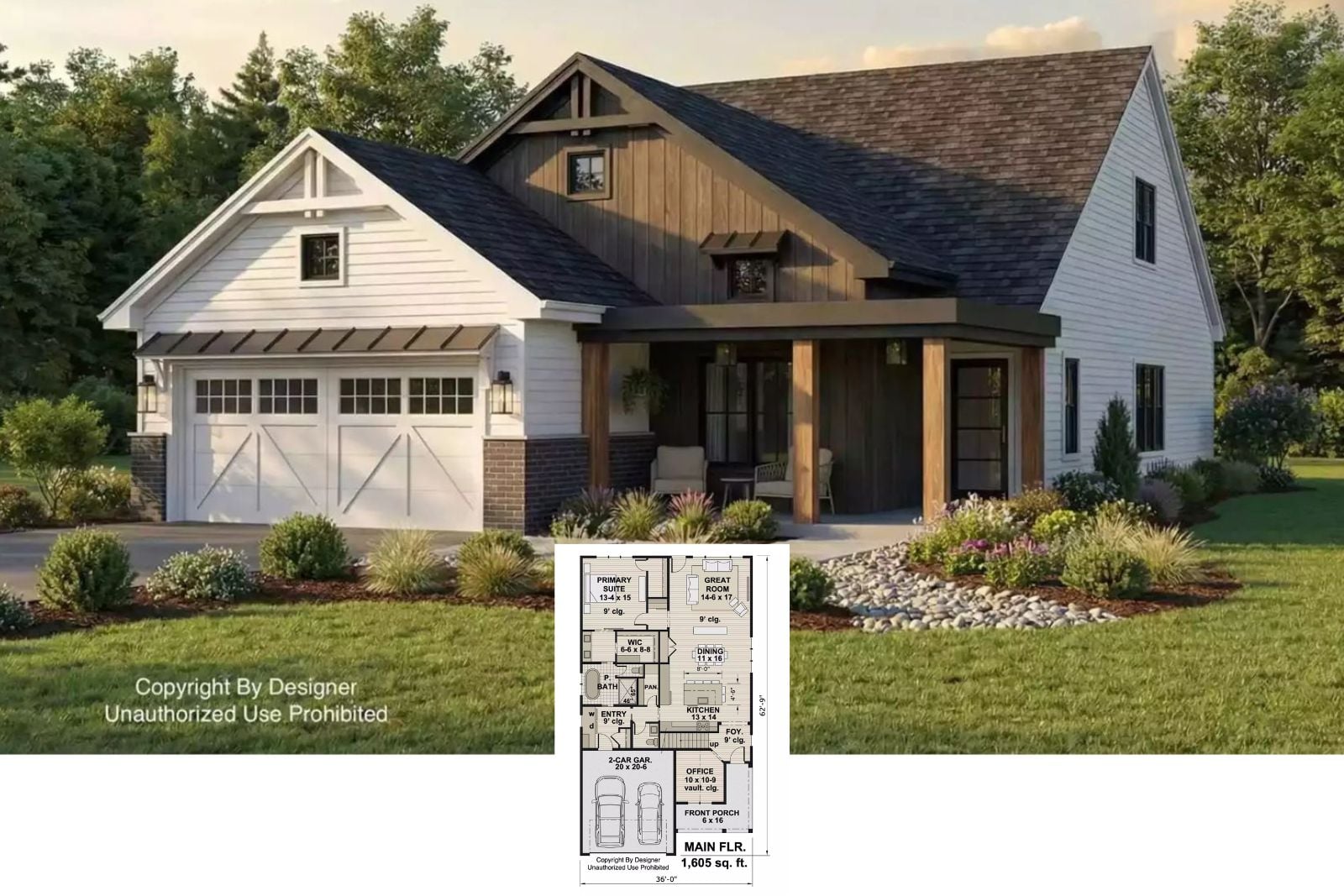 Fordham Close 3-Bedroom Modern Farmhouse Layout with Front Porch (2,142 Sq. Ft. Floor Plan)