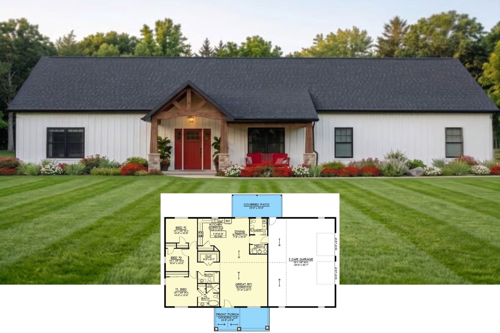 The Redgate 3-Bedroom Modern Barndominium with Covered Patio (1,840 Sq. Ft. Floor Plan)