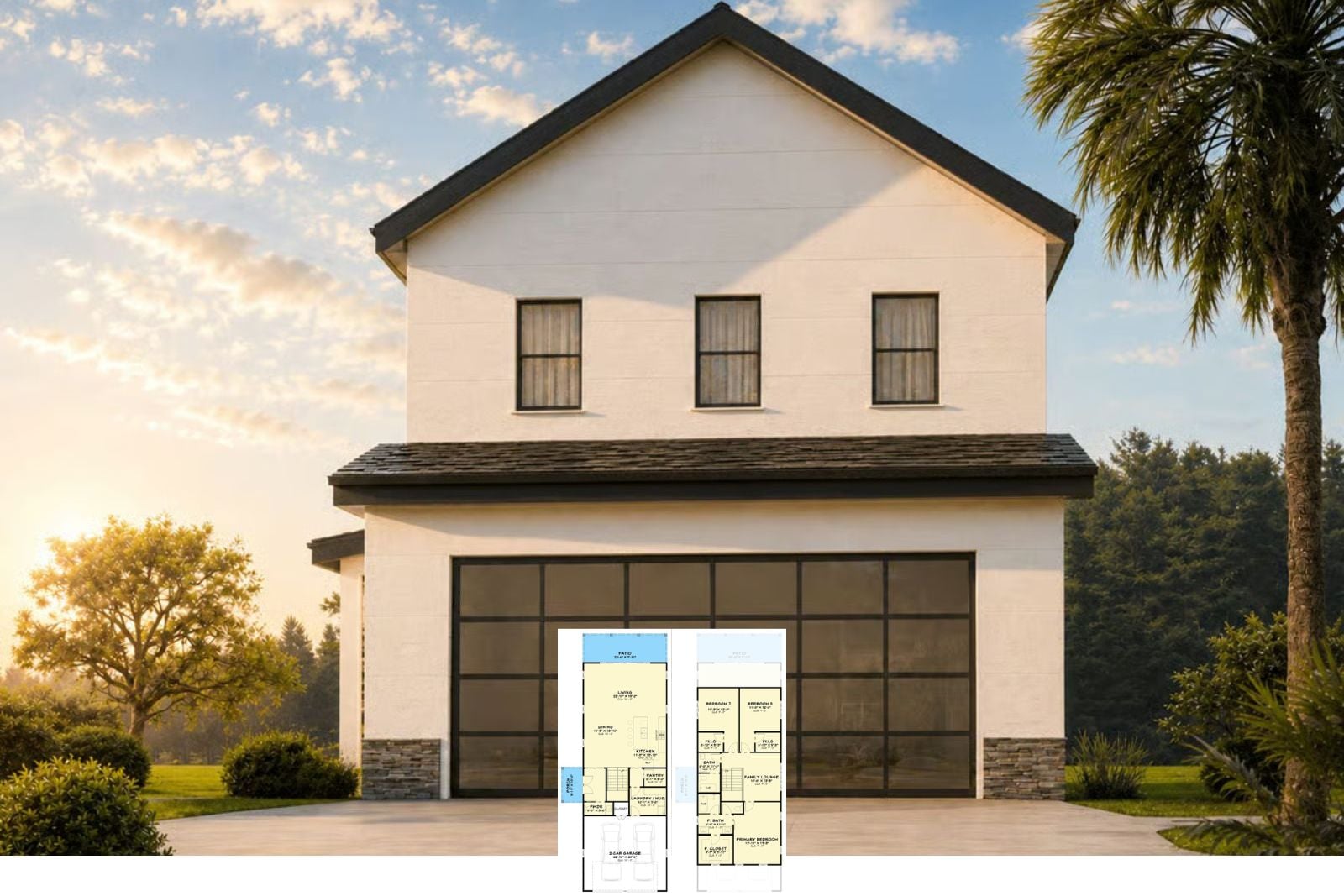 Suncrest 3-Bedroom Modern House Plan with Family Lounge (2,124 Sq. Ft. Floor Plan)