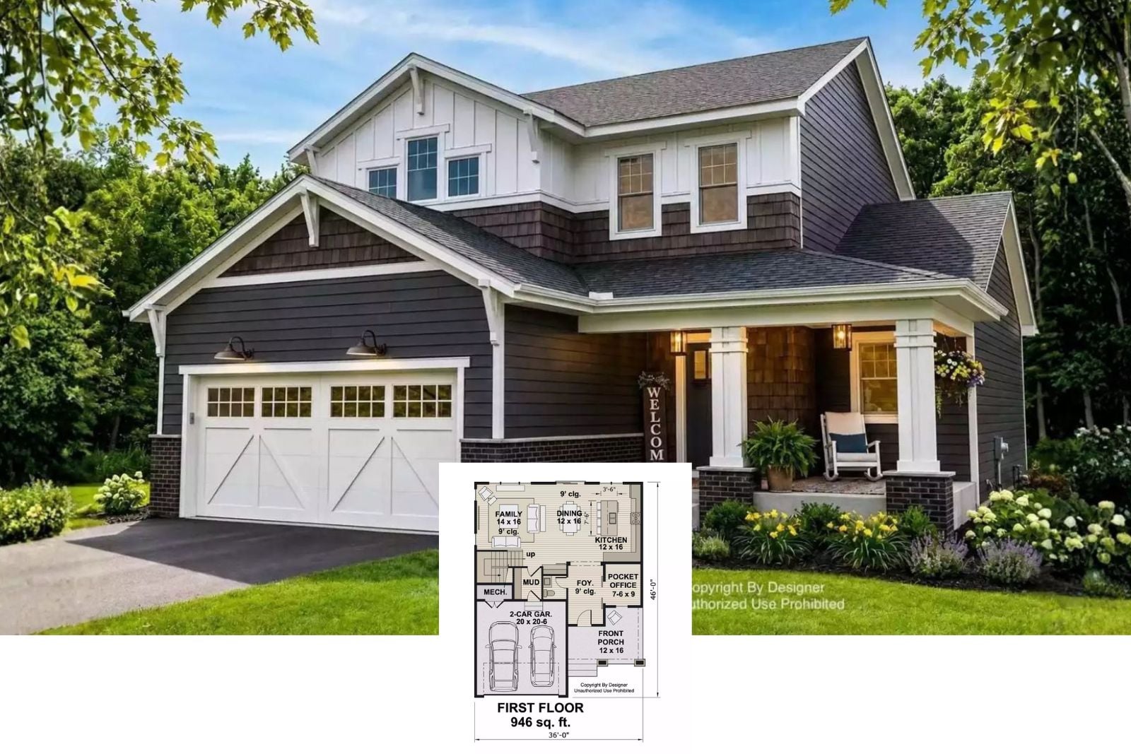 Oakham Ground 3-Bedroom Modern Farmhouse Layout with Jack and Jill Bath (1,871 Sq. Ft. Floor Plan)