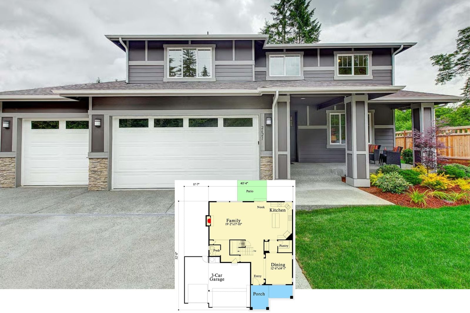 Graystone Haven 4-Bedroom Modern Northwest House Plan with 3-Car Garage (3,016 Sq. Ft. Floor Plan)