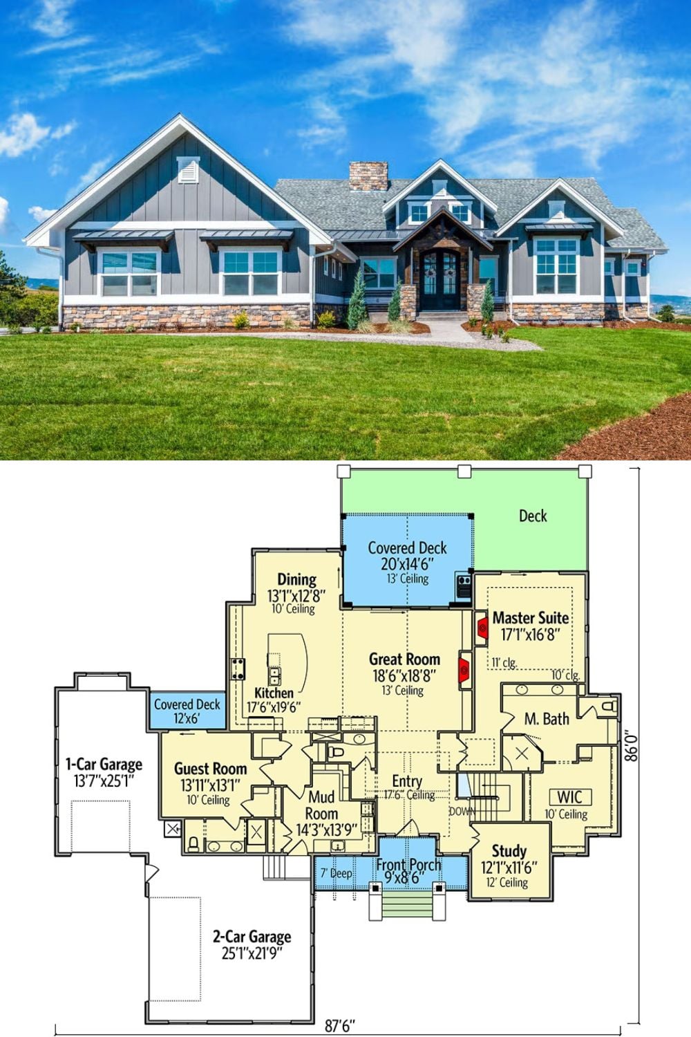 Summit Ledge 4-Bedroom Mountain Craftsman with Walkout Rec Room Designed for Families Who Love Big Gatherings and Quiet Mornings (Floor Plan)