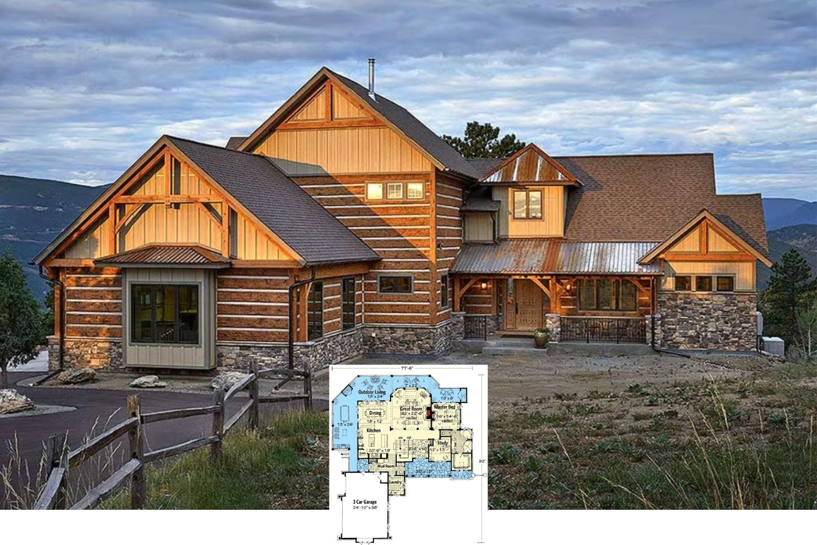 Aspen Hollow 4-Bedroom Mountain House Plan with Wraparound Porch (4,960 Sq. Ft. Floor Plan)