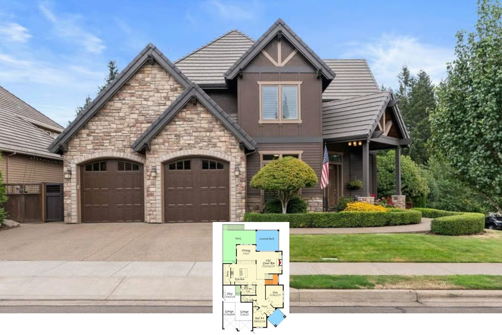 Check Out The Stonebrook 4-Bedroom Tudor Craftsman House Plan with Walkout Basement (4,475 Sq. Ft. Floor Plan)