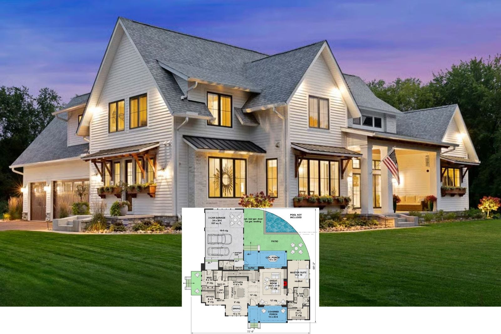 Rosewood Manor 4-Bedroom Modern Farmhouse Layout with Loft (2,886 Sq. Ft. Floor Plan)