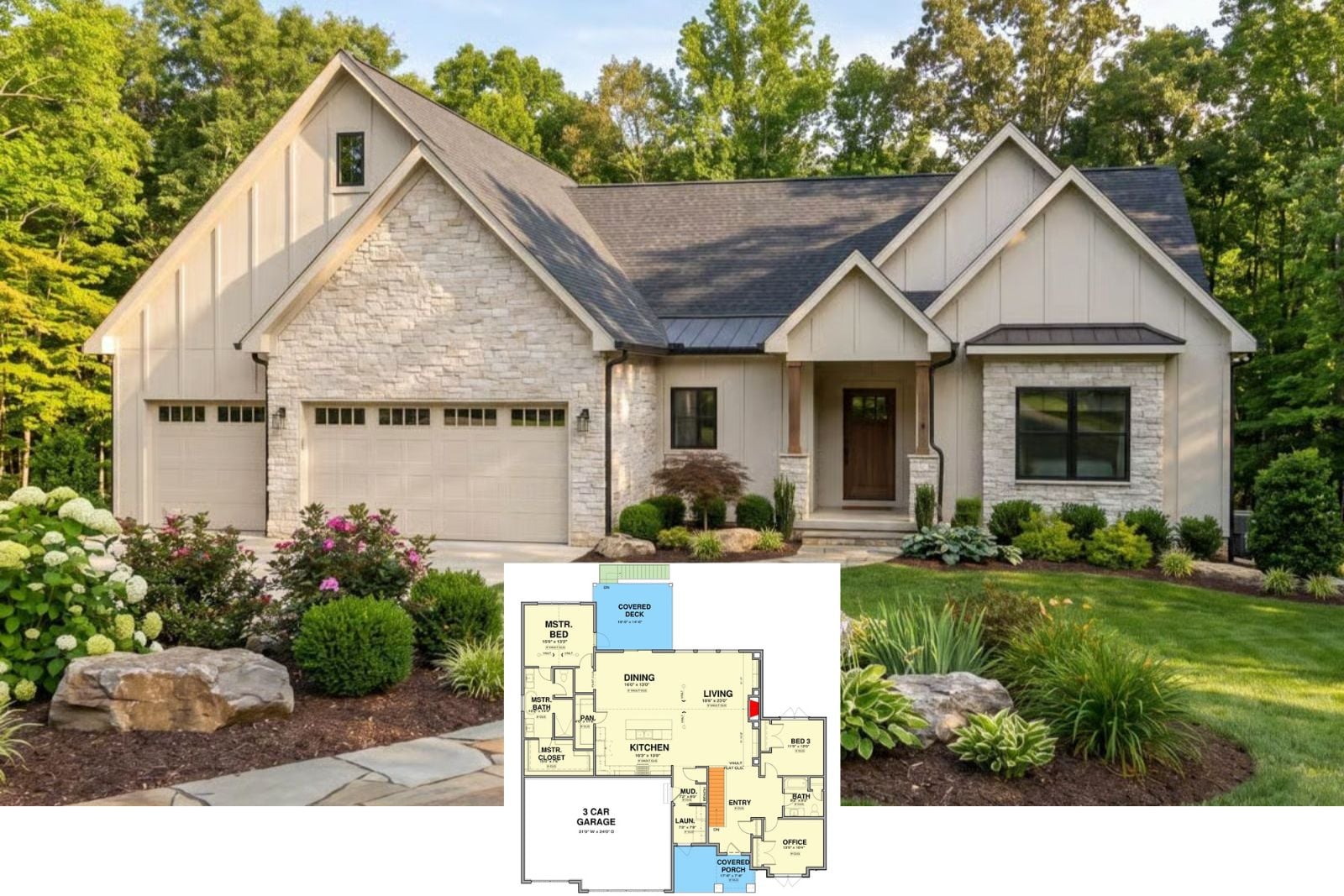 Whispering Oaks 5-Bedroom Modern Farmhouse Layout with Walkout Basement (2,134 Sq. Ft. Floor Plan)