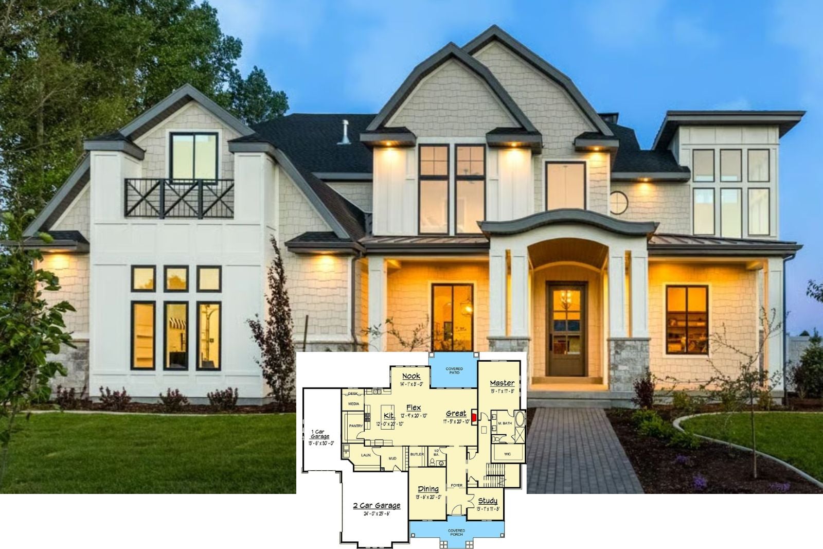 Ashbourne Manor 7-Bedroom Shingle House Plan with Finished Basement (4,743 Sq. Ft. Floor Plan)