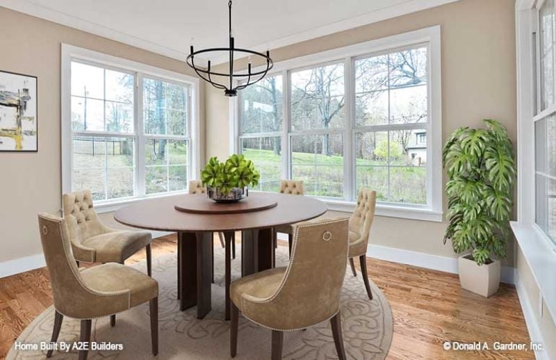 Round Table with a Lazy Susan Built Right Into the Wood