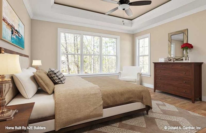 Tray Ceiling and a Wall of Windows Make This Primary Feel Twice Its Size