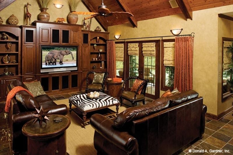 Safari Decor Done Right, From the Zebra Ottoman to the Elephant on Screen