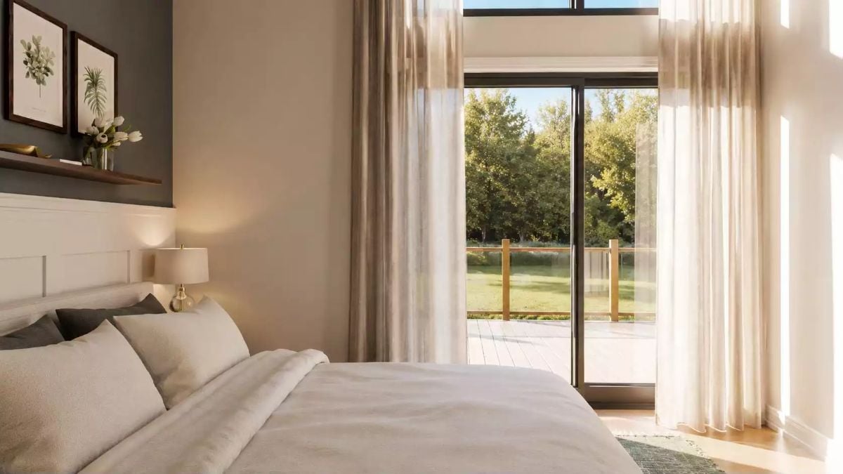 Sheer Curtains, Sliding Glass, and a Balcony View That Does All the Work