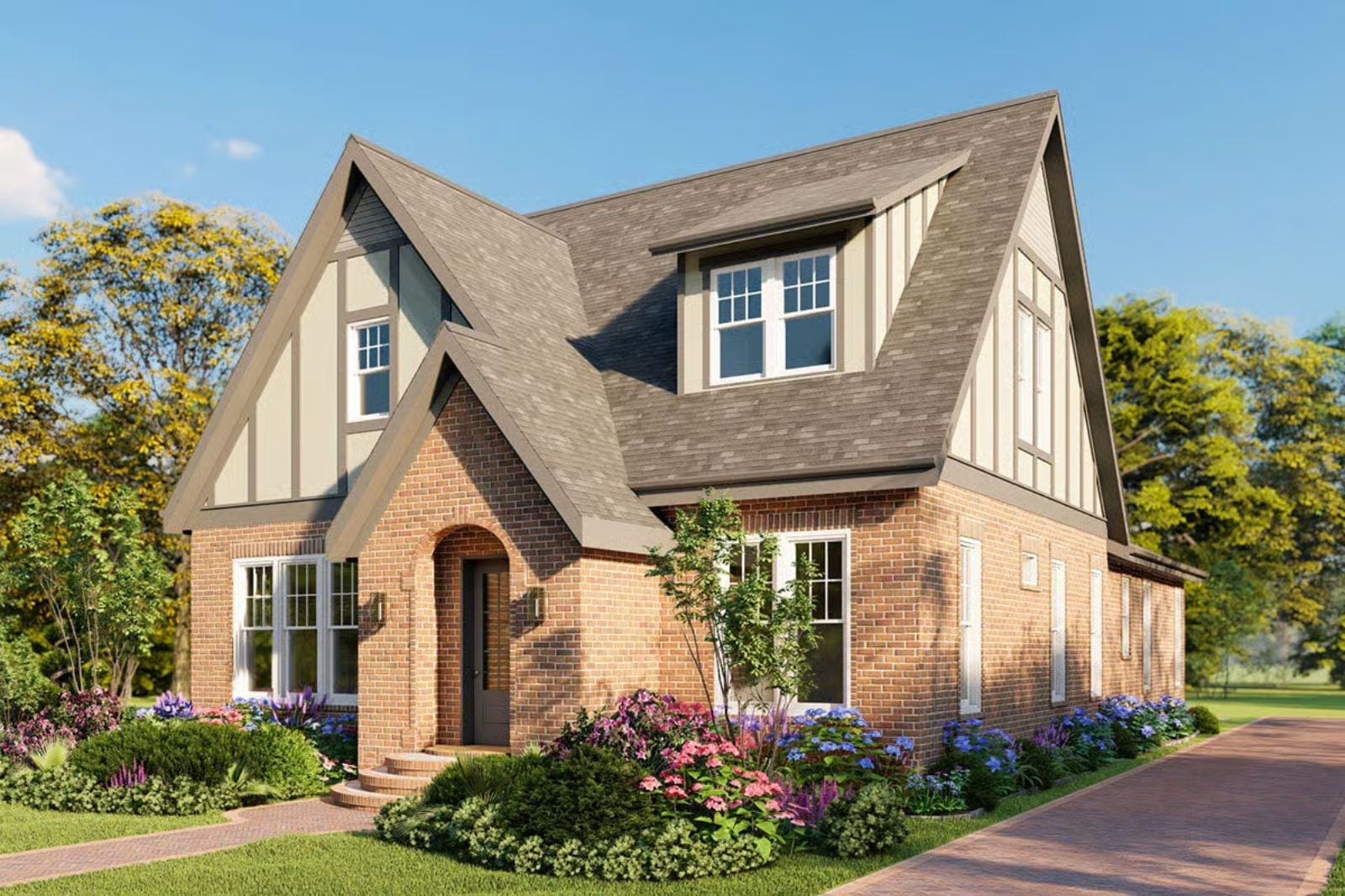 Ashwick Manor 4-Bedroom Modern Tudor with Screened Porch Designed for Families Who Refuse to Live in a Cookie-Cutter Subdivision (Floor Plan)