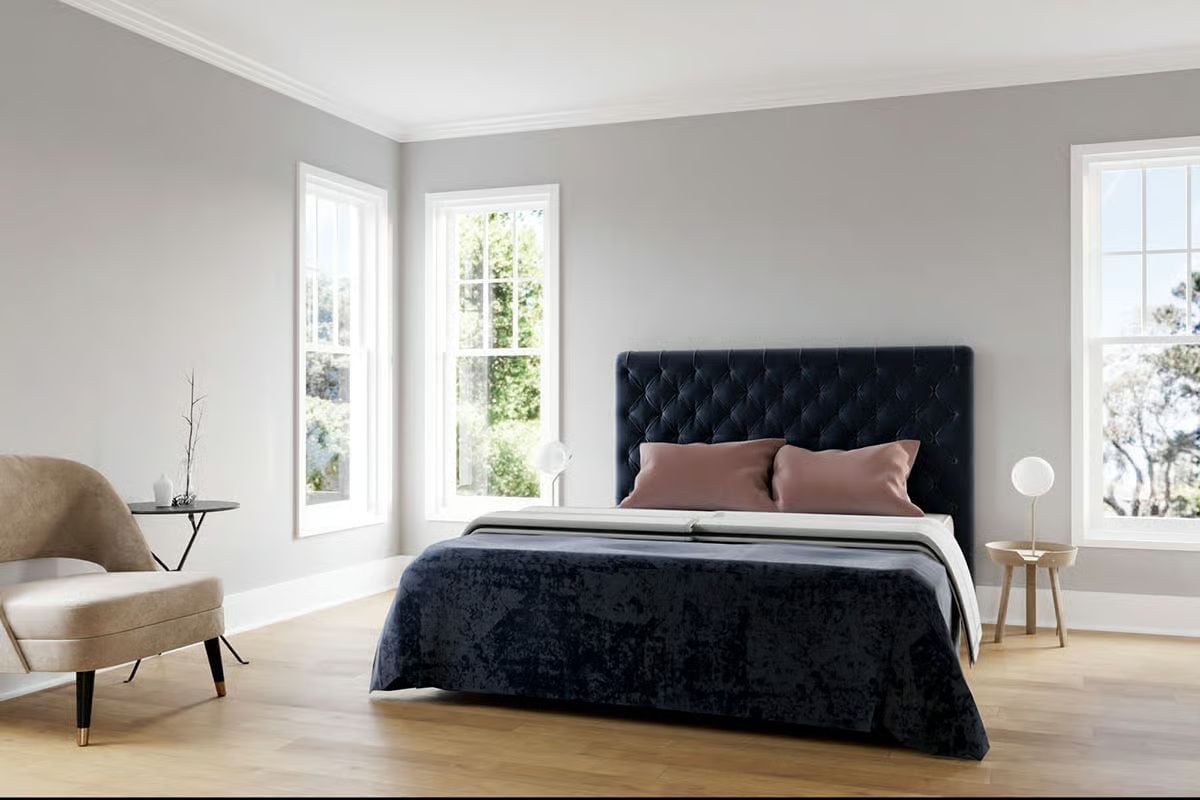 Tufted Velvet Headboard Commands the Room Without Competing for Attention
