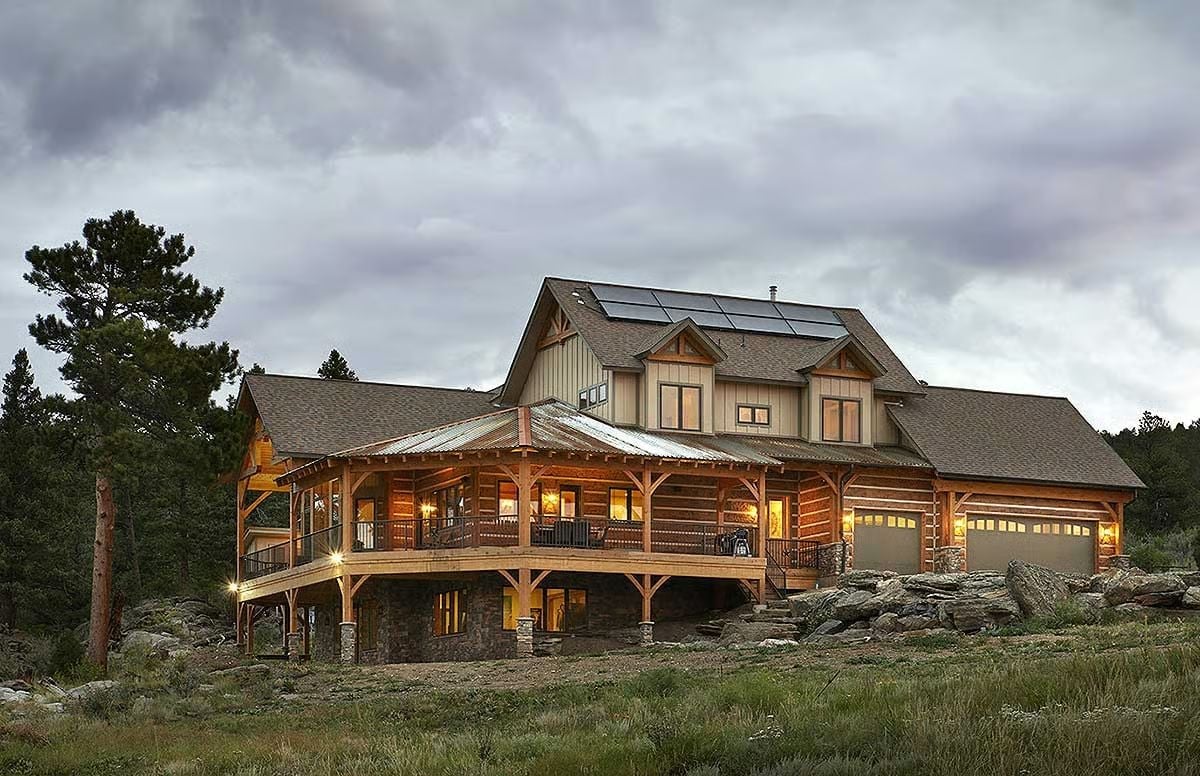 Wraparound Porch and Solar Panels Prove This Mountain Home Works as Hard as It Looks