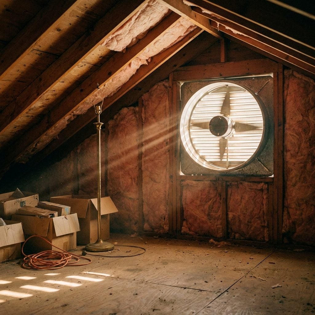 Attic Fans Pulling Hot Air Out After Sunset