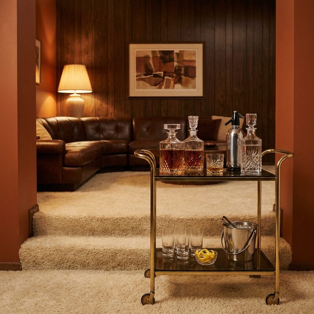The Bar Cart Wheeled to the Edge Like a Room Service Call