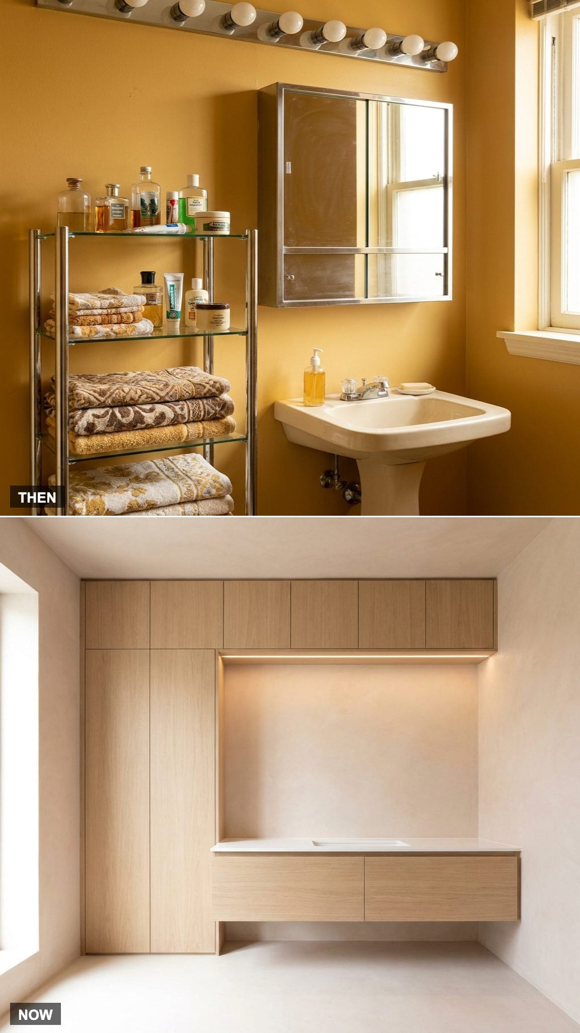 Basic Bathroom Storage vs. Custom Cabinetry