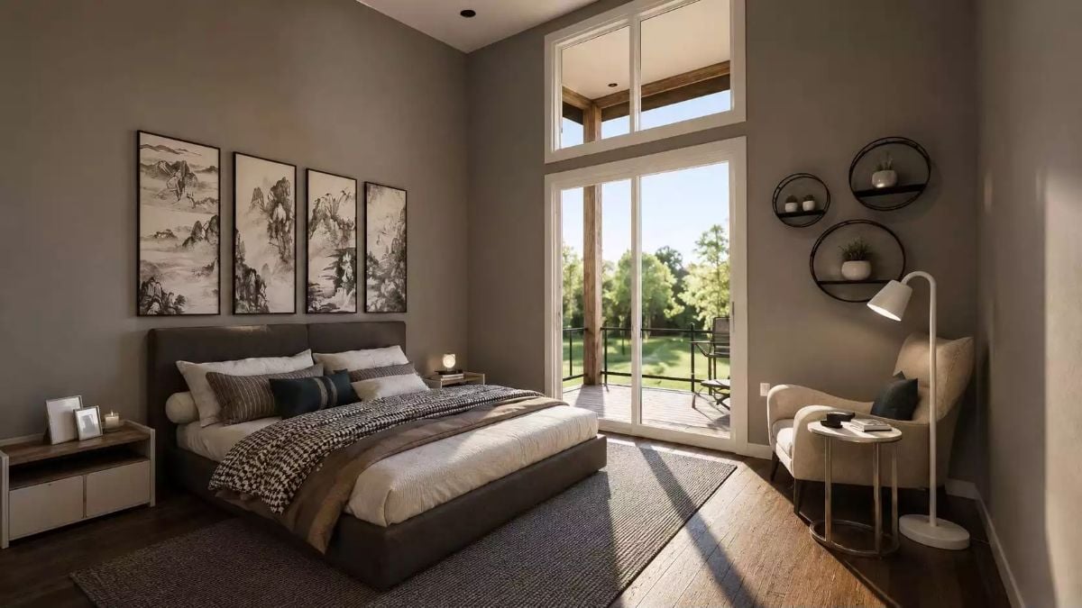 Ink Wash Art, Double-Height Glass, and a Bedroom That Feels Like a Retreat