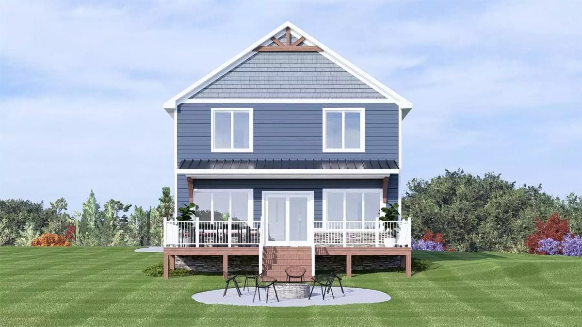 Blue Board-and-Batten Meets a Raised Deck Built for Every Season