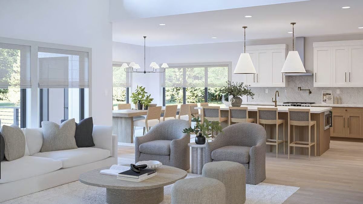 Open-Plan Living Where the Kitchen Island Does Most of the Heavy Lifting