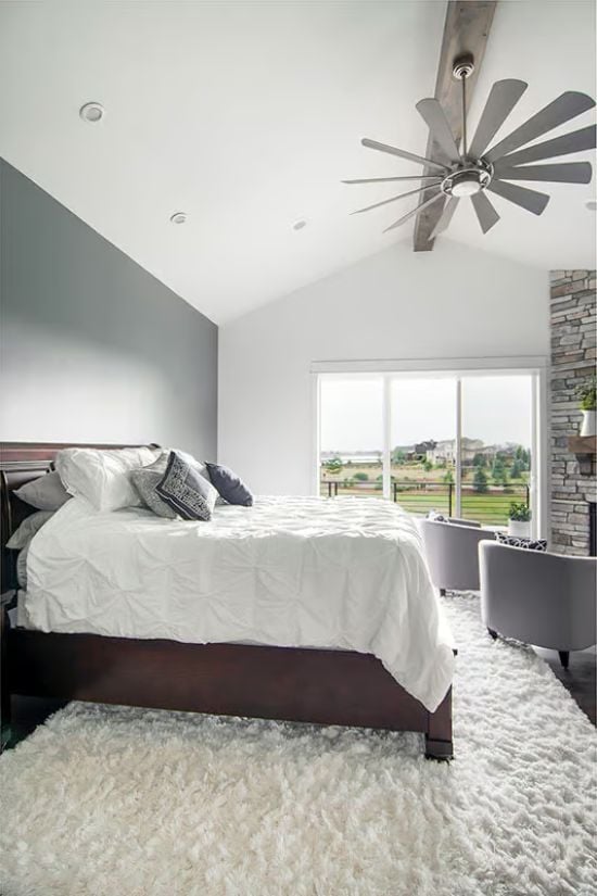 Vaulted Primary Bedroom Built Around the View Out Back