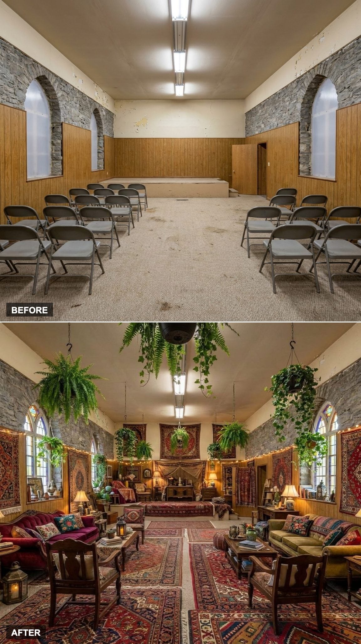 Bohemian Living With Vintage Rugs, Hanging Plants, and a Lifetime of Collected Antiques