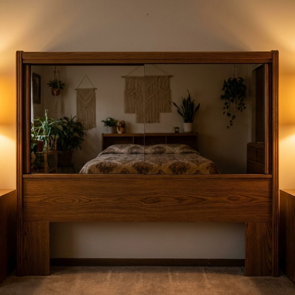 The Bookcase Headboard With the Sliding Mirrored Doors Nobody Ever Unlocked